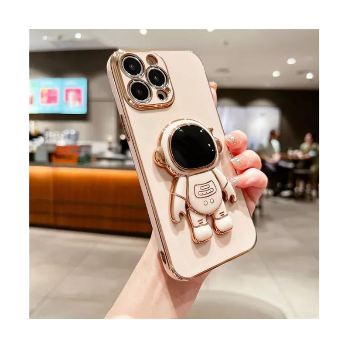 GENERICO - Funda De Astronauta Con Soporte Para iPhone 14pro Max-ROSA
