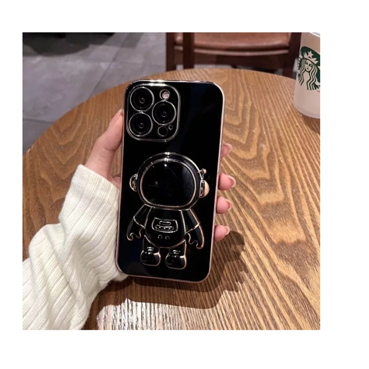 GENERICO - Funda De Astronauta Con Soporte Para iPhone 14pro Max-NEGRO