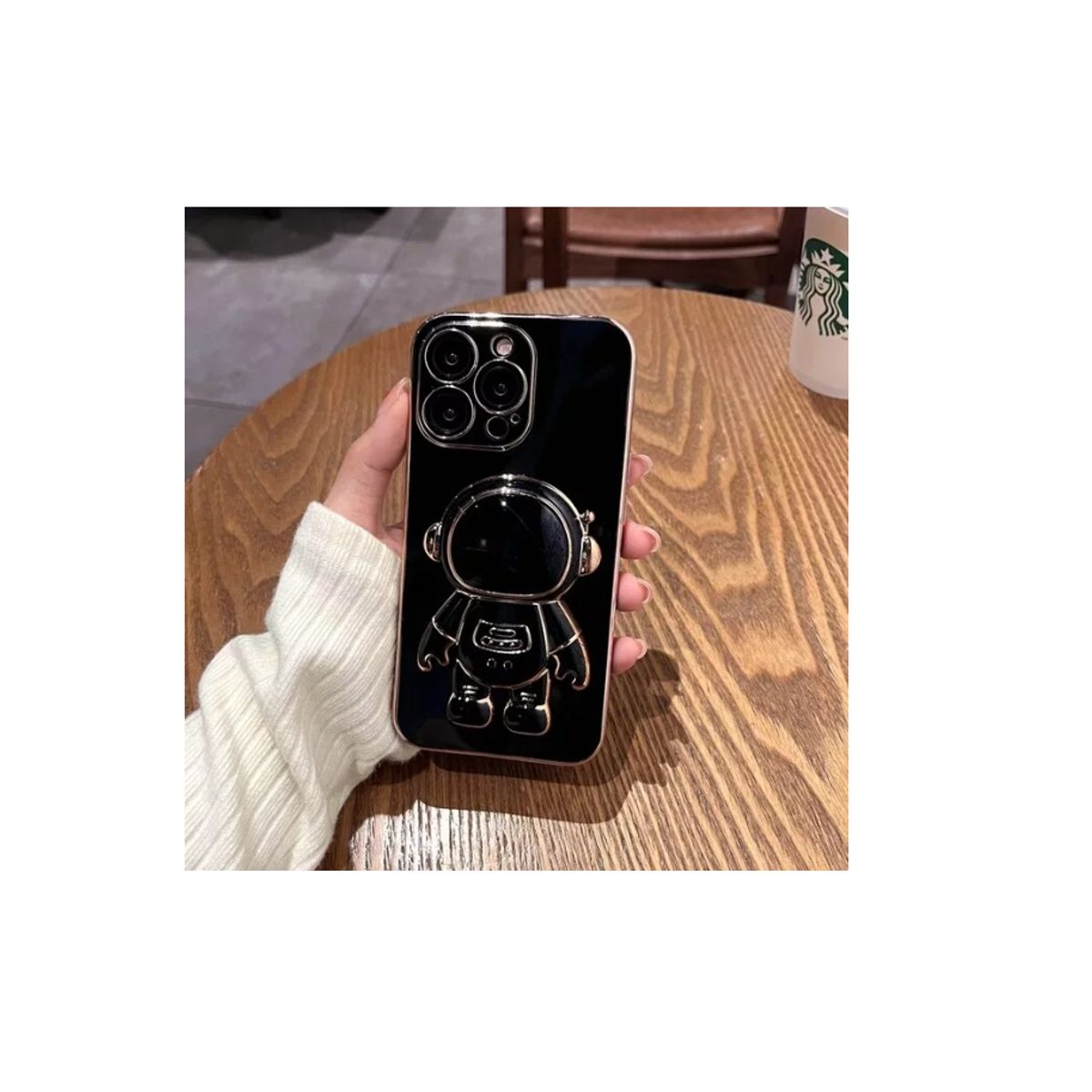 GENERICO - Funda De Astronauta Con Soporte Para iPhone 14pro Max-NEGRO