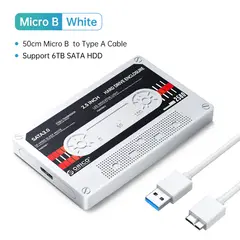 ORICO - Cofre Tipo Cassette Blanco 2.5 3.0 Disco Duro HDD SSD + Cable