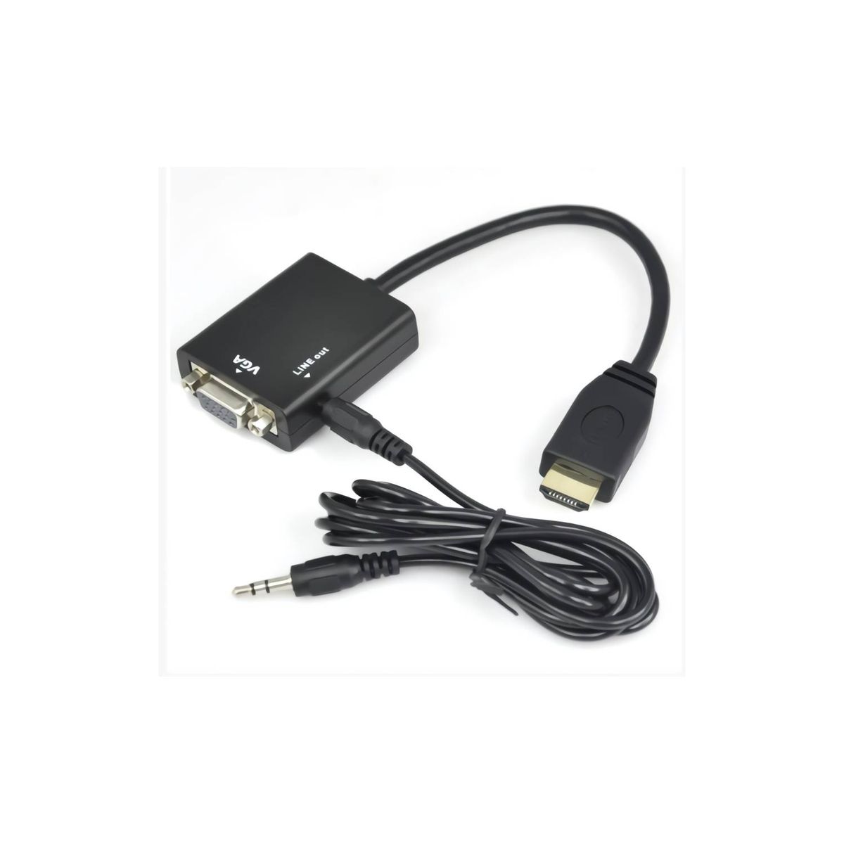GENERICO - Adaptador Dispositivos HDMI A VGA  25CM Con sonido