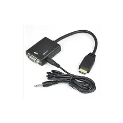 GENERICO - Adaptador Dispositivos HDMI A VGA 25CM Con sonido