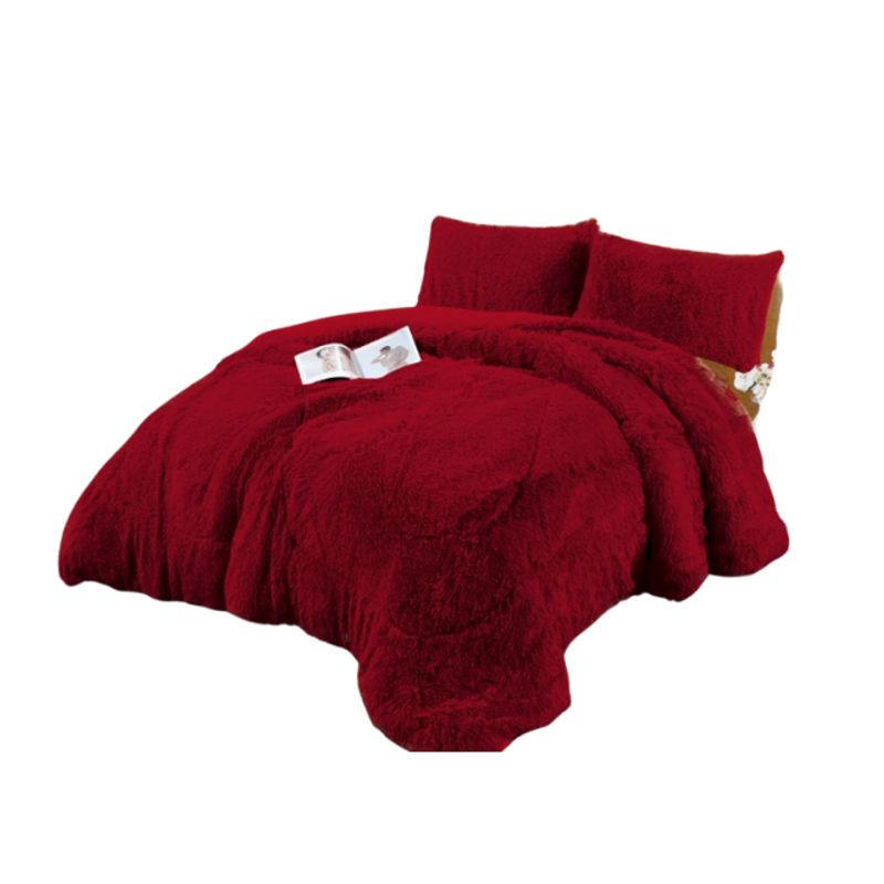 GENERICO - Cobertor Plumón Invierno Chiporro Liso Peludo Cama 1.5 Plazas VINO