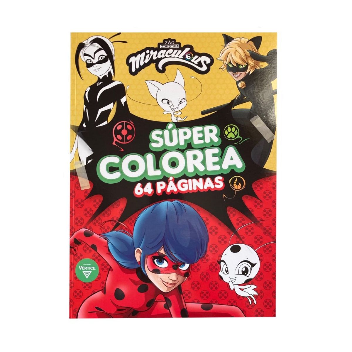 VERTICE - Libro para colorear - Súper Colorea 64 páginas - Miraculous