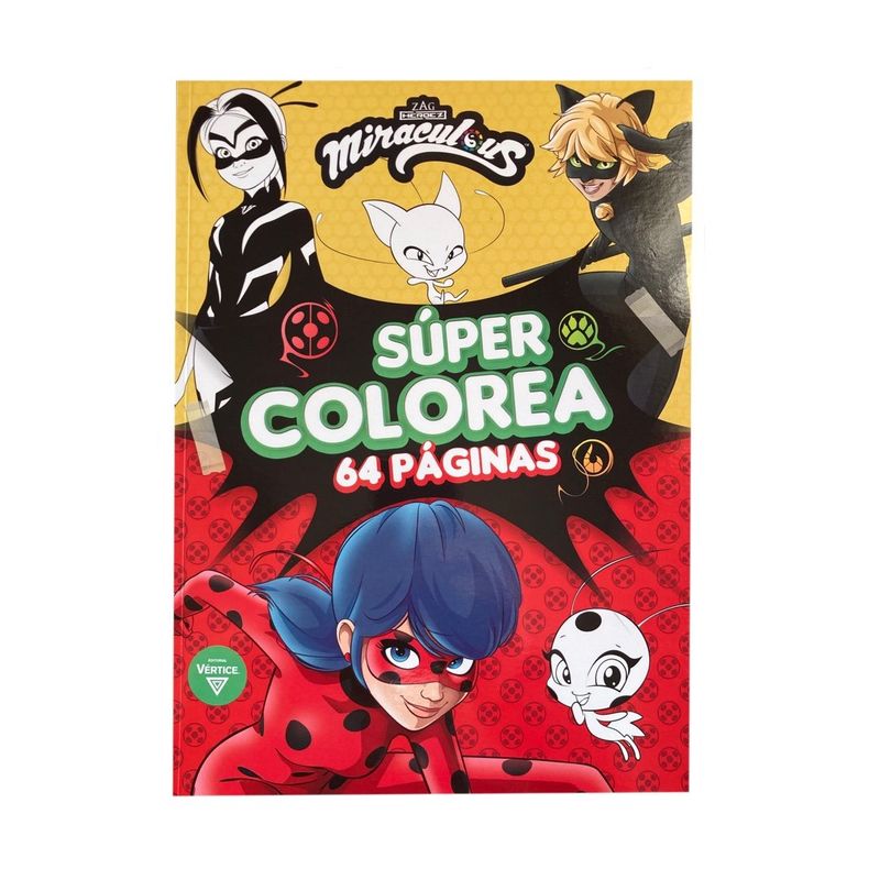 VERTICE - Libro para colorear - Súper Colorea 64 páginas - Miraculous