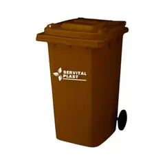 GENERICO - Basurero Contenedor de basura 240 Lts Café