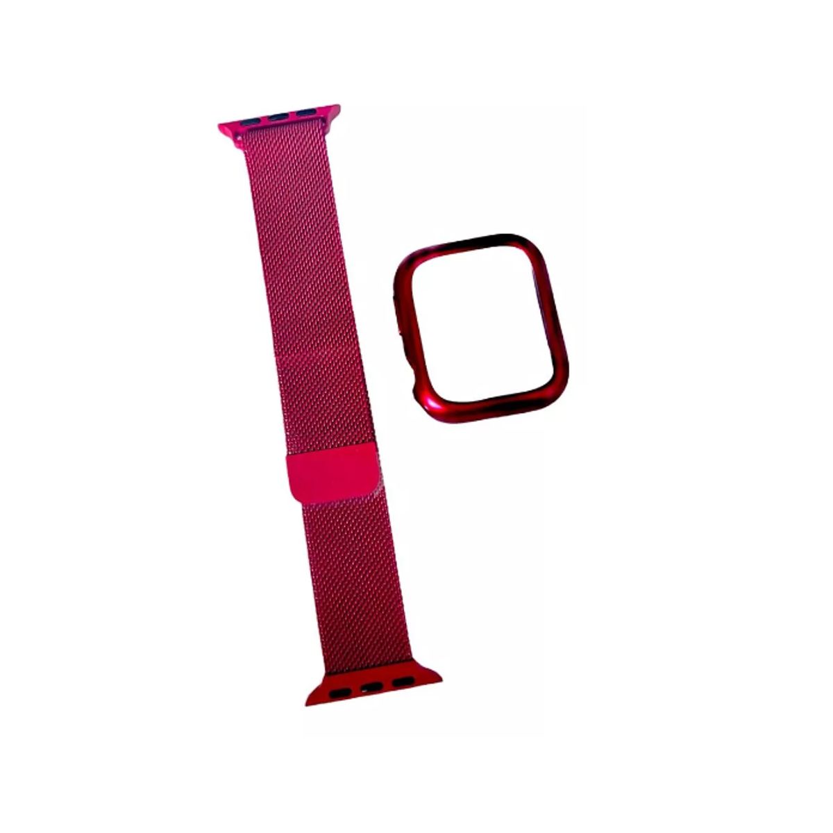 GENERICO - Pack Funda Correa Metálica Con Iwatch 384041mm Serie4 5-ROJO