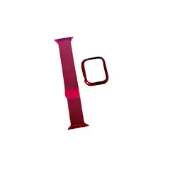 GENERICO - Pack Funda Correa Metálica Con Iwatch 384041mm Serie4 5-ROJO