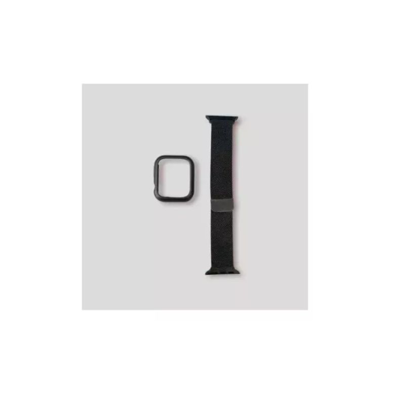 GENERICO - Pack Funda Correa Metálica Con Iwatch 384041mm Serie4 5-NEGRO