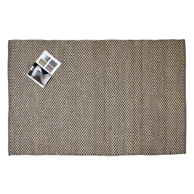 GENERICO - Yute Ajedrez Gris con Dobladillo  / 1,50 x 2,40 m