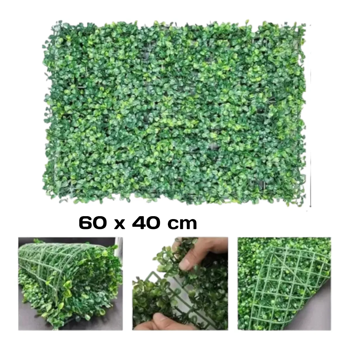GENERICO - Pack 15 Unidades Pasto Palmeta Estilo Trébol Sintético 60x40