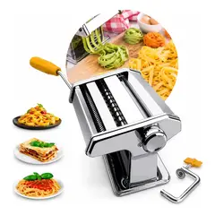 IRM - Maquina Para Hacer Pasta Fideos Fettuccini Linguini Spaghetti Rodillos Cortadora Manual Masas Hoga