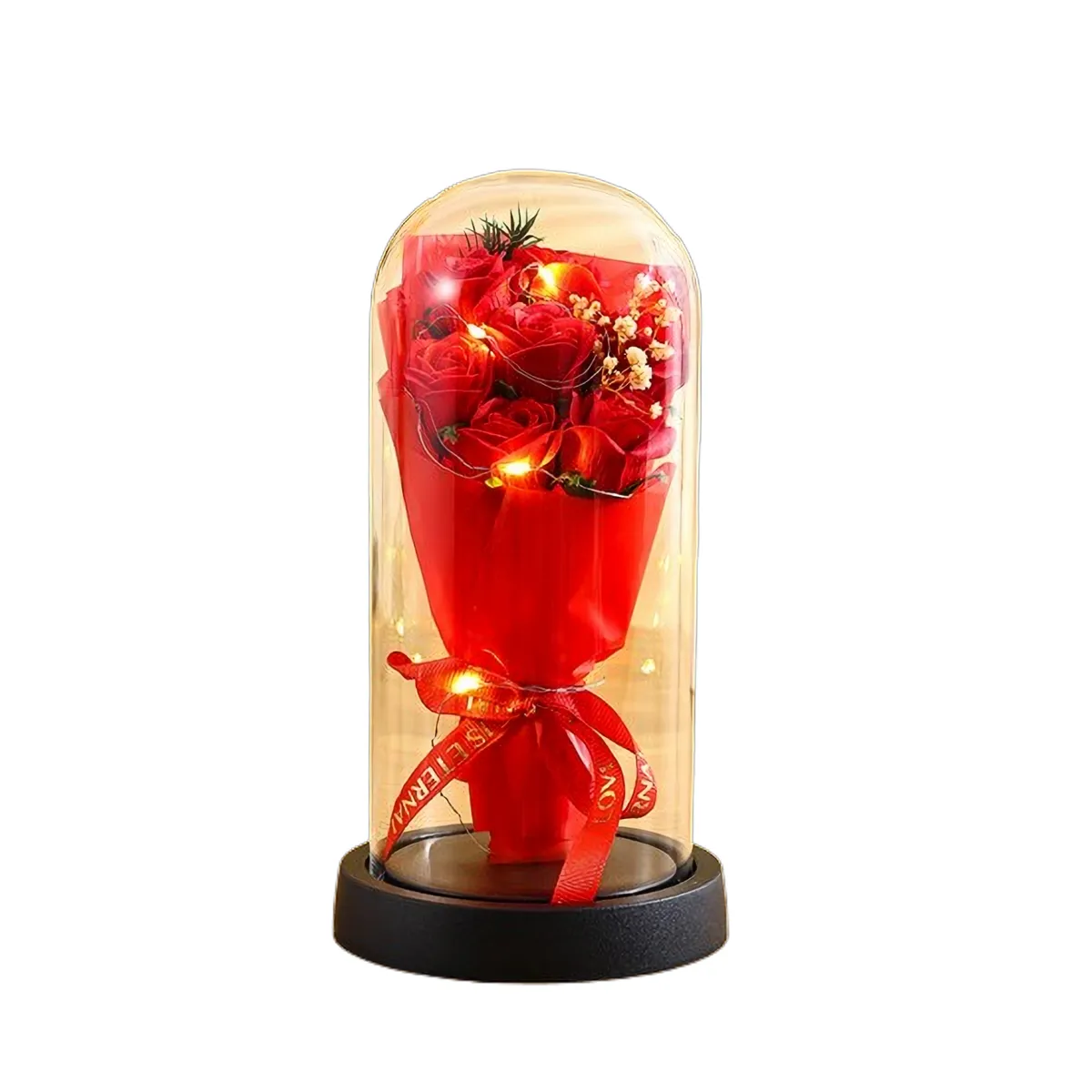 ATURE - Ramo Rosas Artificiales Eternas Encapsulada Acrílico Regalo