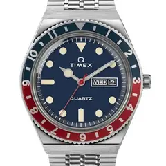 TIMEX - Reloj Q Azul Rojo Hombre Cuarzo