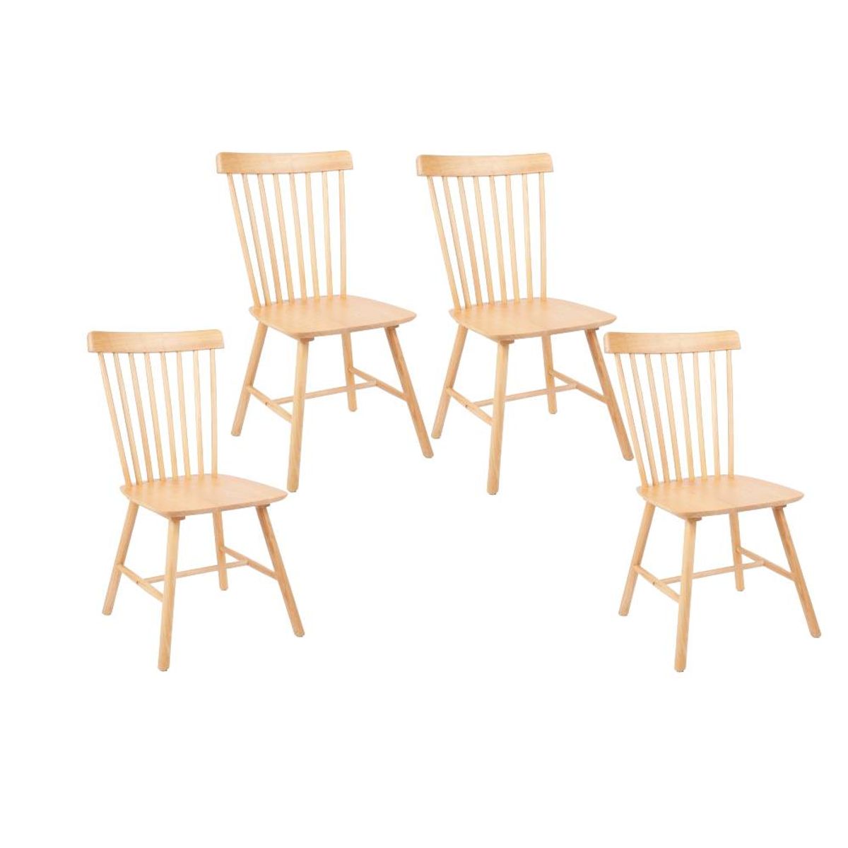GENERICO - Pack 4 Sillas Windsor Madera Natural