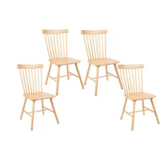 GENERICO - Pack 4 Sillas Windsor Madera Natural