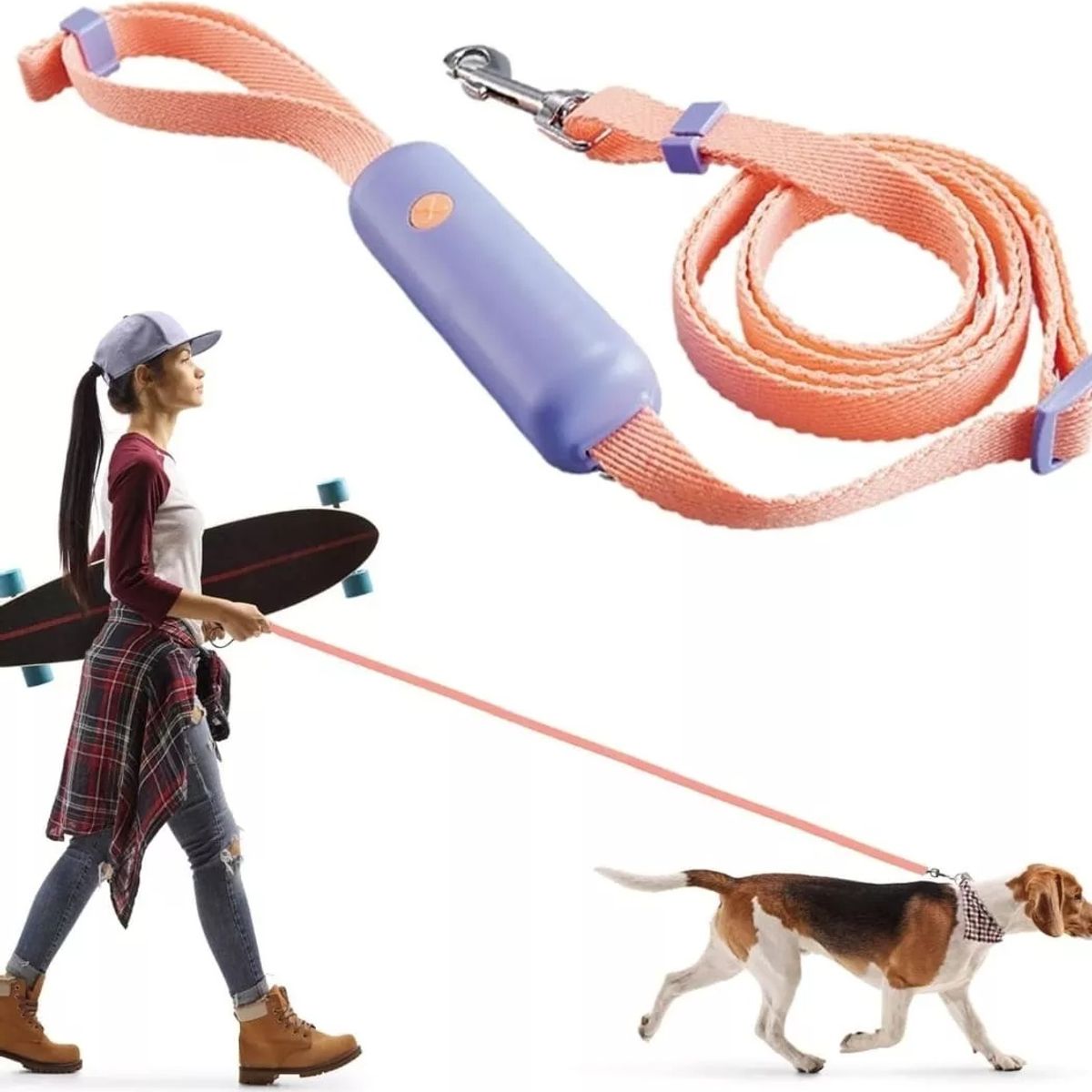 GENERICO - Correa Para Perros De Nailon Retractil De Ajuste