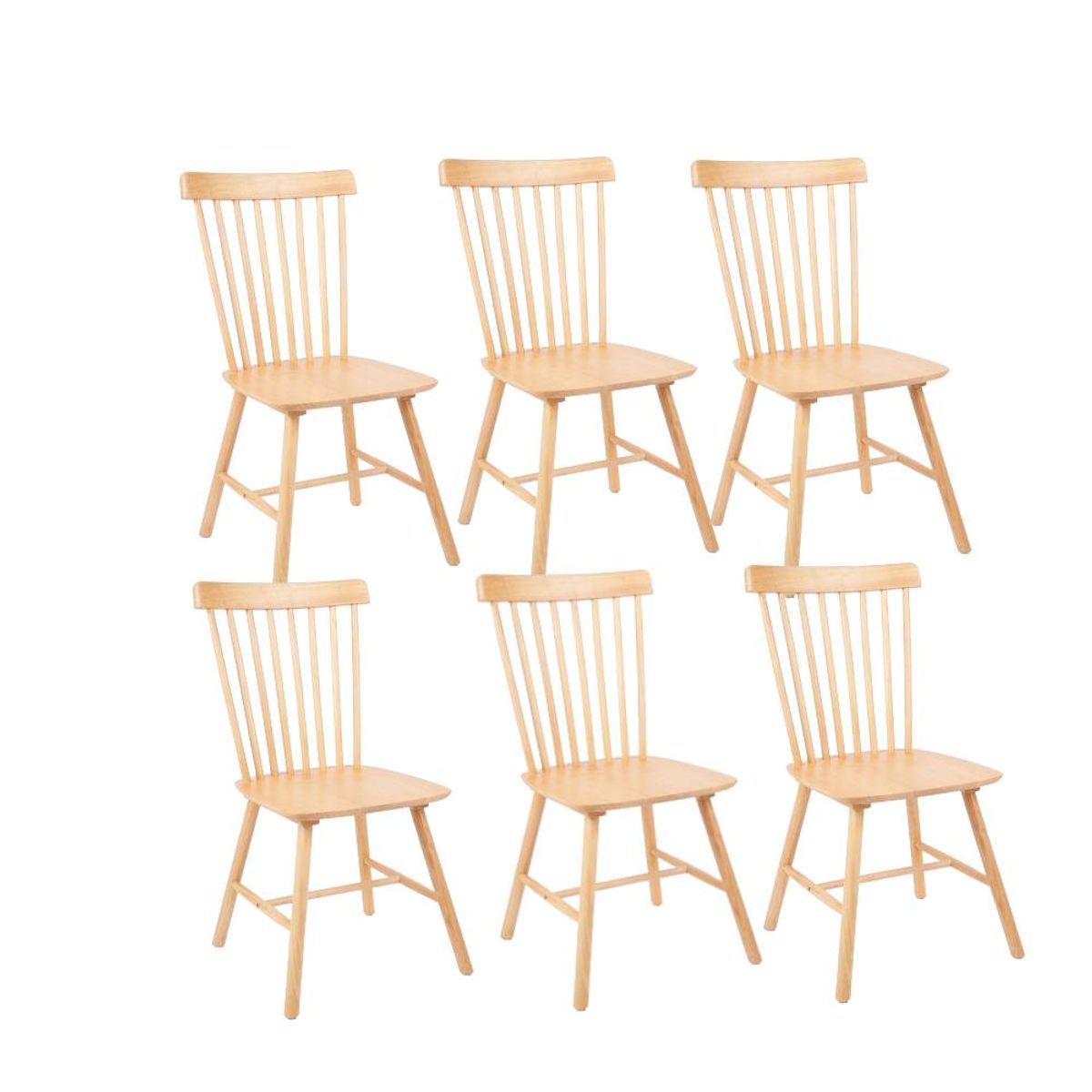 MOAD - Pack 6 Sillas Windsor Madera Natural