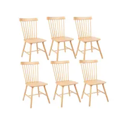 GENERICO - Pack 6 Sillas Windsor Madera Natural