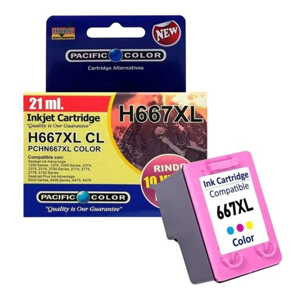 PACIFIC COLOR - TINTA ALTERNATIVA PACIFIC COMPATIBLE CON HP 667  XL NEGRO