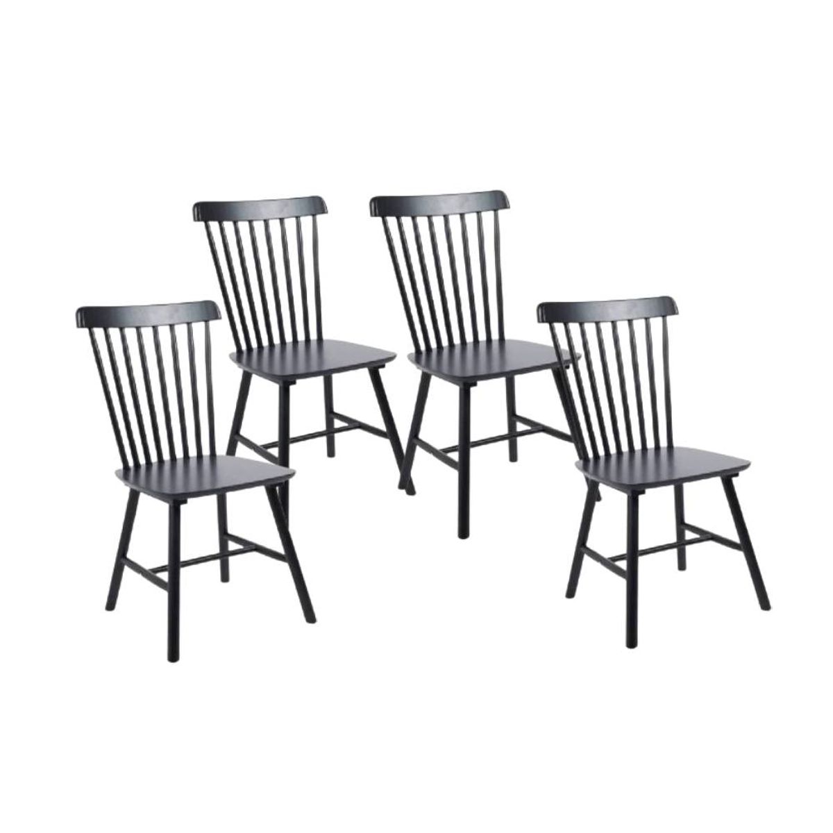 GENERICO - Pack 4 Sillas Windsor Madera Negro