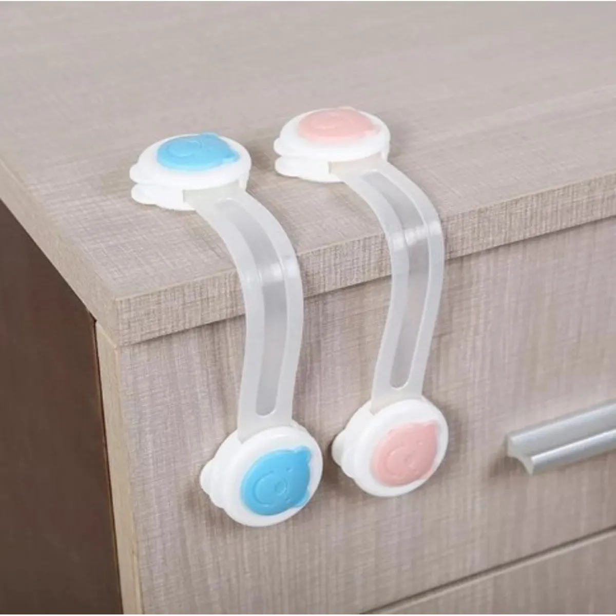 GENERICO - Bloqueo Traba Cajones Puertas Bebe Set 2 Uds.Color Celeste