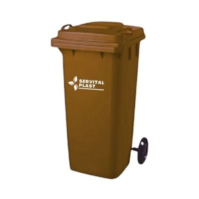 GENERICO - Basurero Contenedor de basura 120 Lts Café