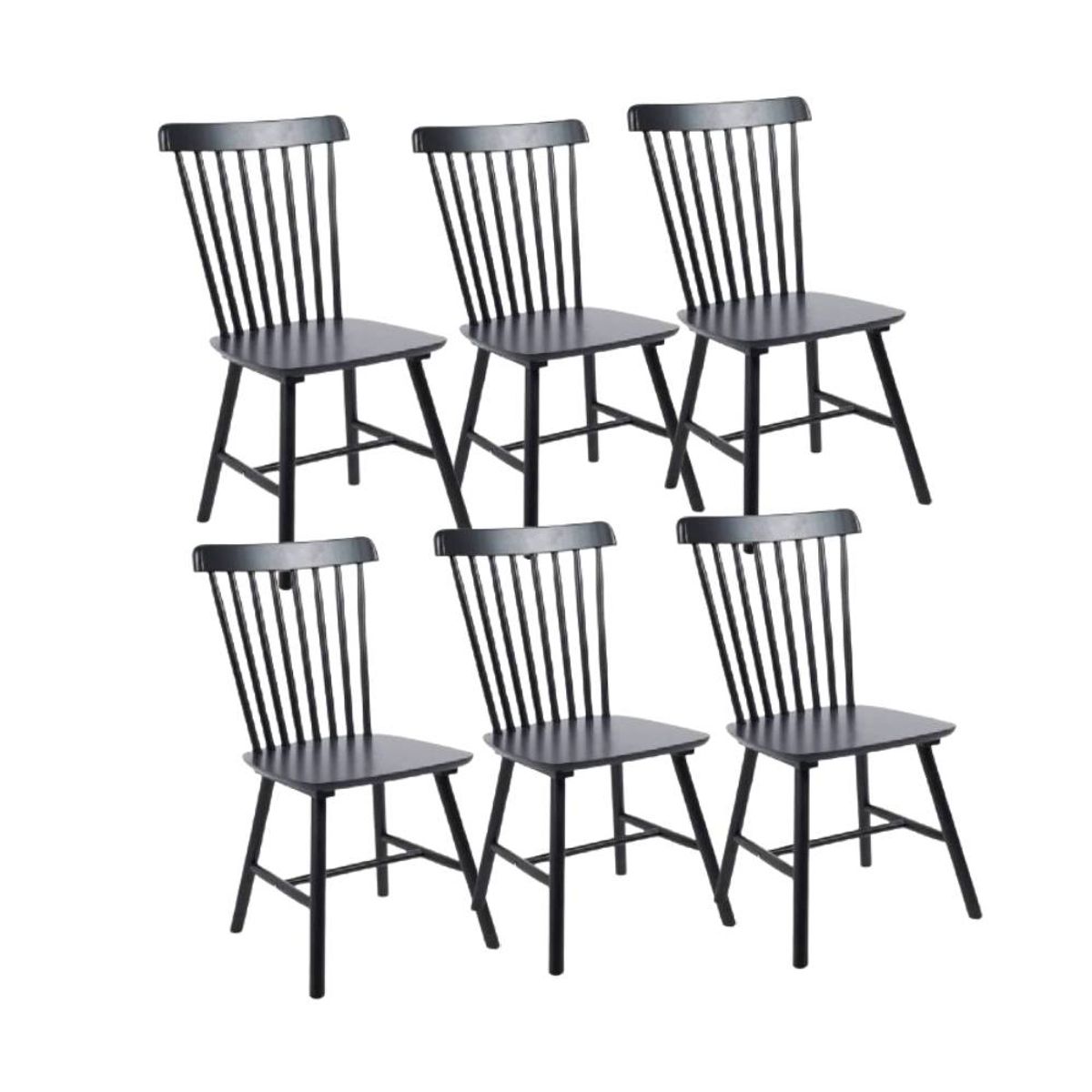 GENERICO - Pack 6 Sillas Windsor Madera Negro