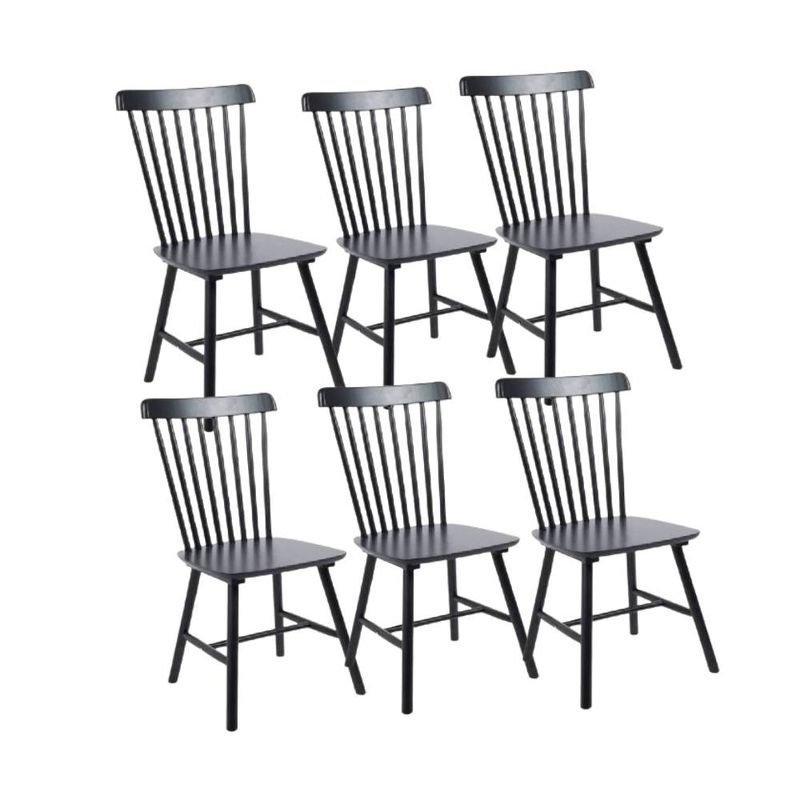 GENERICO - Pack 6 Sillas Windsor Madera Negro