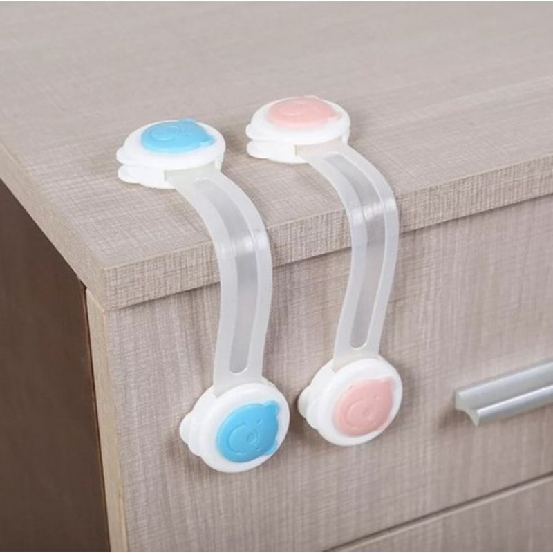 GENERICO - Bloqueo Bebe Traba Puertas Cajones Set 2 Uds. Color Rosado