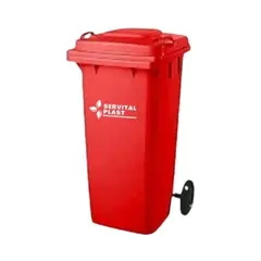 GENERICO - Basurero Contenedor de basura 120 Lts Rojo
