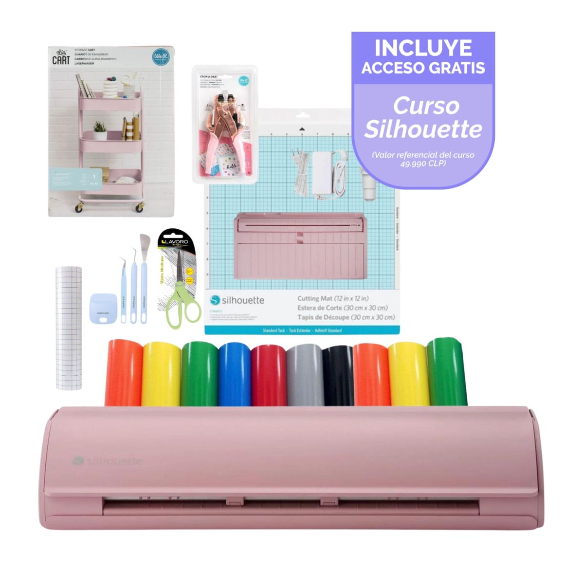 SILHOUETTE - Kit Silhouette cameo 5 Rosada