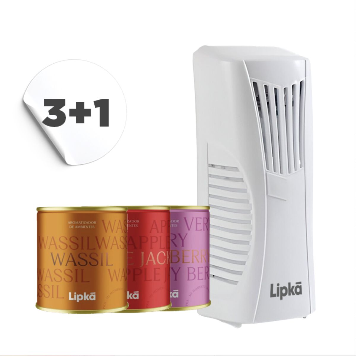 GENERICO - Pack 3 Latas Aromaticas Lipka + 1 Difusor