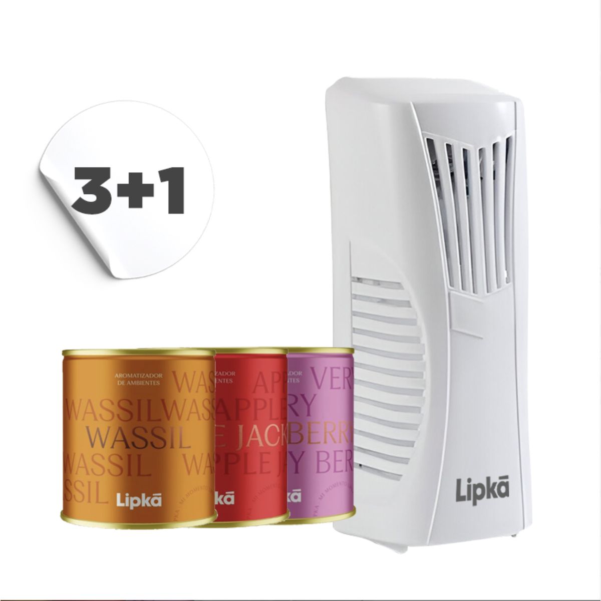 GENERICO - Pack 3 Latas Aromaticas Lipka + 1 Difusor