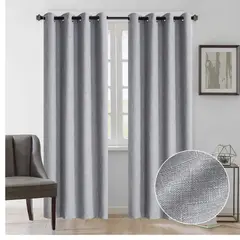 GENERICO - Cortina Blackout 2 Paños 100% Lino Textura Térmica Engomada