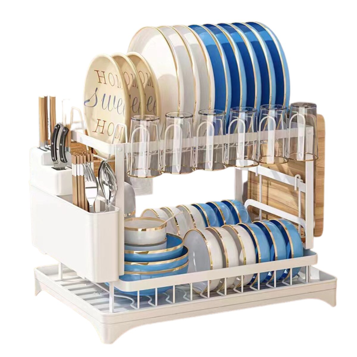 GENERICO - Secador De Platos WakesHome Escurridor Niveles Rack Organizador Cocina