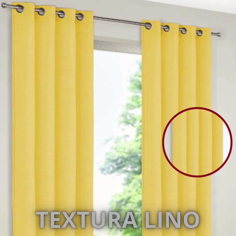 GENERICO - Set de Cortinas Blackout 2 Paños Color Amarillo