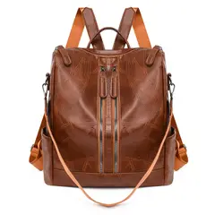 MV MOVAC - Mochila Movac Antirrobo Urbana Cuero PU Ecológico Mujer Impermeable