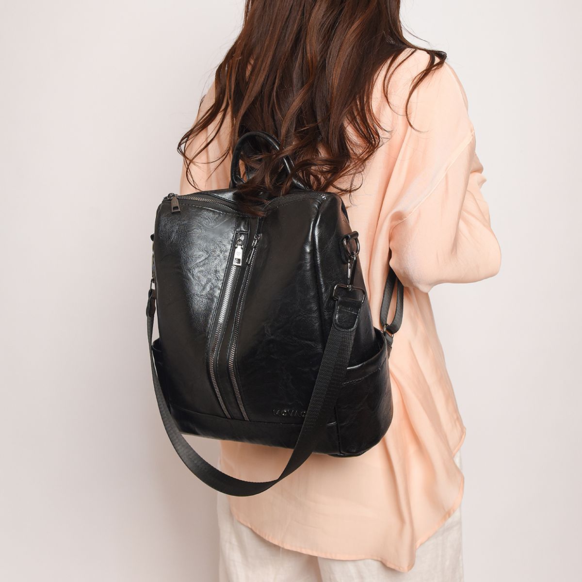 MV MOVAC - Mochila Ultra Elegance Antirrobo Urbana Cuero PU Ecológico Mujer Impermeable