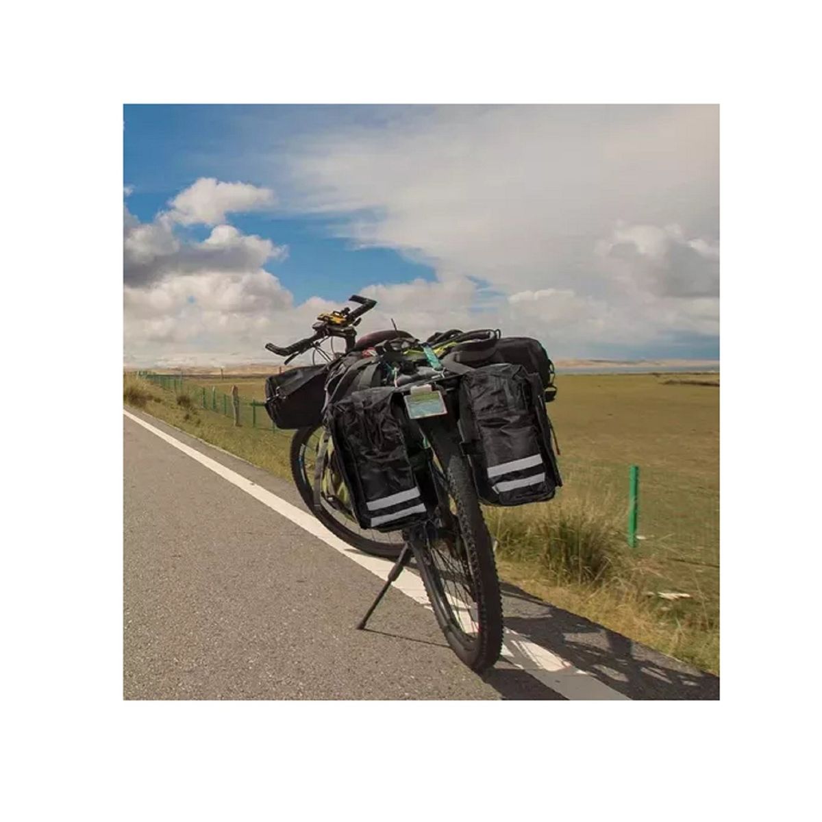 UNIVERSAL - Alforja Bicicleta Ciclismo Impermeable Cubre Lluvia 48 Lts