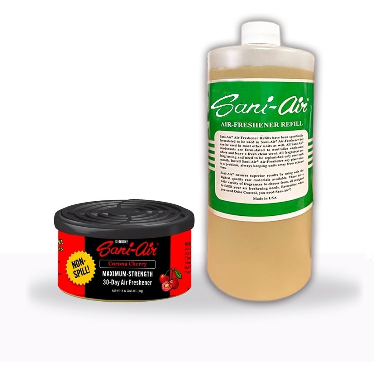 SANI AIR - Lata Sani Air Auto Cherry + Botella De 1 Litro De Recarga