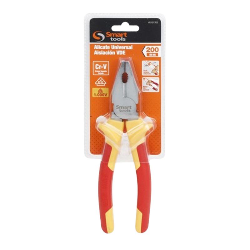 SMART TOOLS - Alicate Universal Aislación Vde Smart Tools - 1000v / 8 PuLG