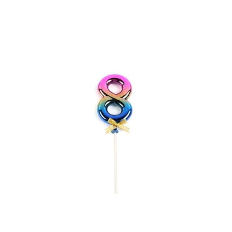 GENERICO - Topper Número 8 Multicolor 20cm