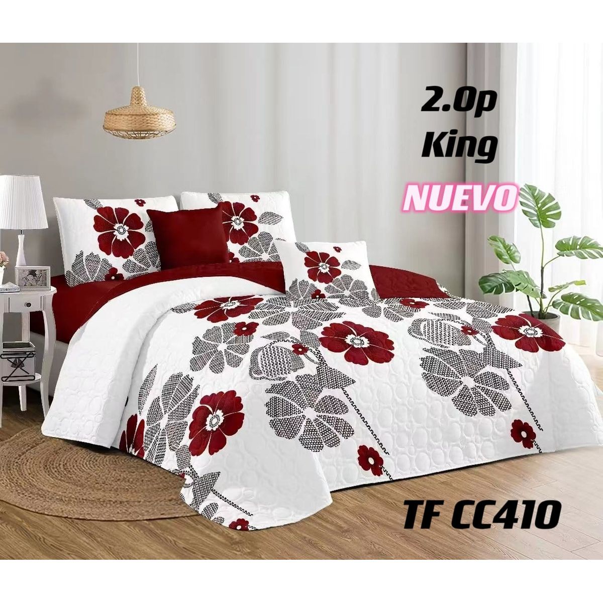 GENERICO - Cobertor Tipo Quilt de Verano / Cubrecamas 2 PLAZAS 410