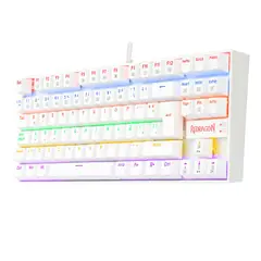 REDRAGON - K552W-KR-SP TECLADO KUMARA RAINBOW WHITE SWITCH ROJO SP - Blanco