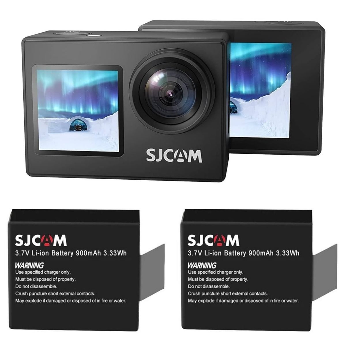 SJCAM - Pack Cámara SJCAM SJ4000 Doble Pantalla más 2 Baterías