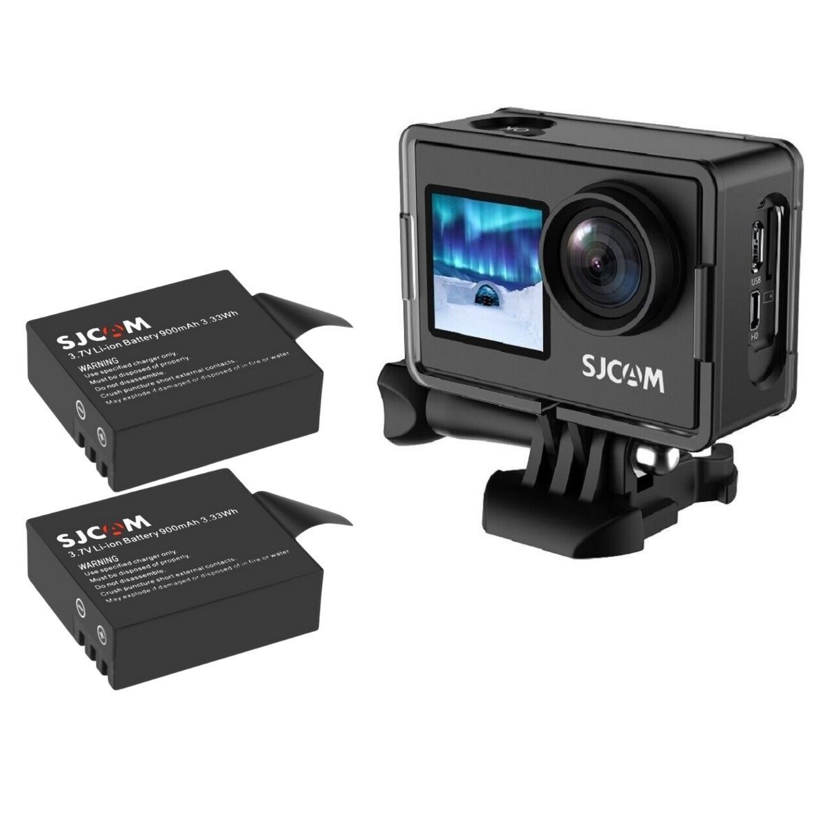 SJCAM - Pack Cámara SJCAM SJ4000 Doble Pantalla más 2 Baterías