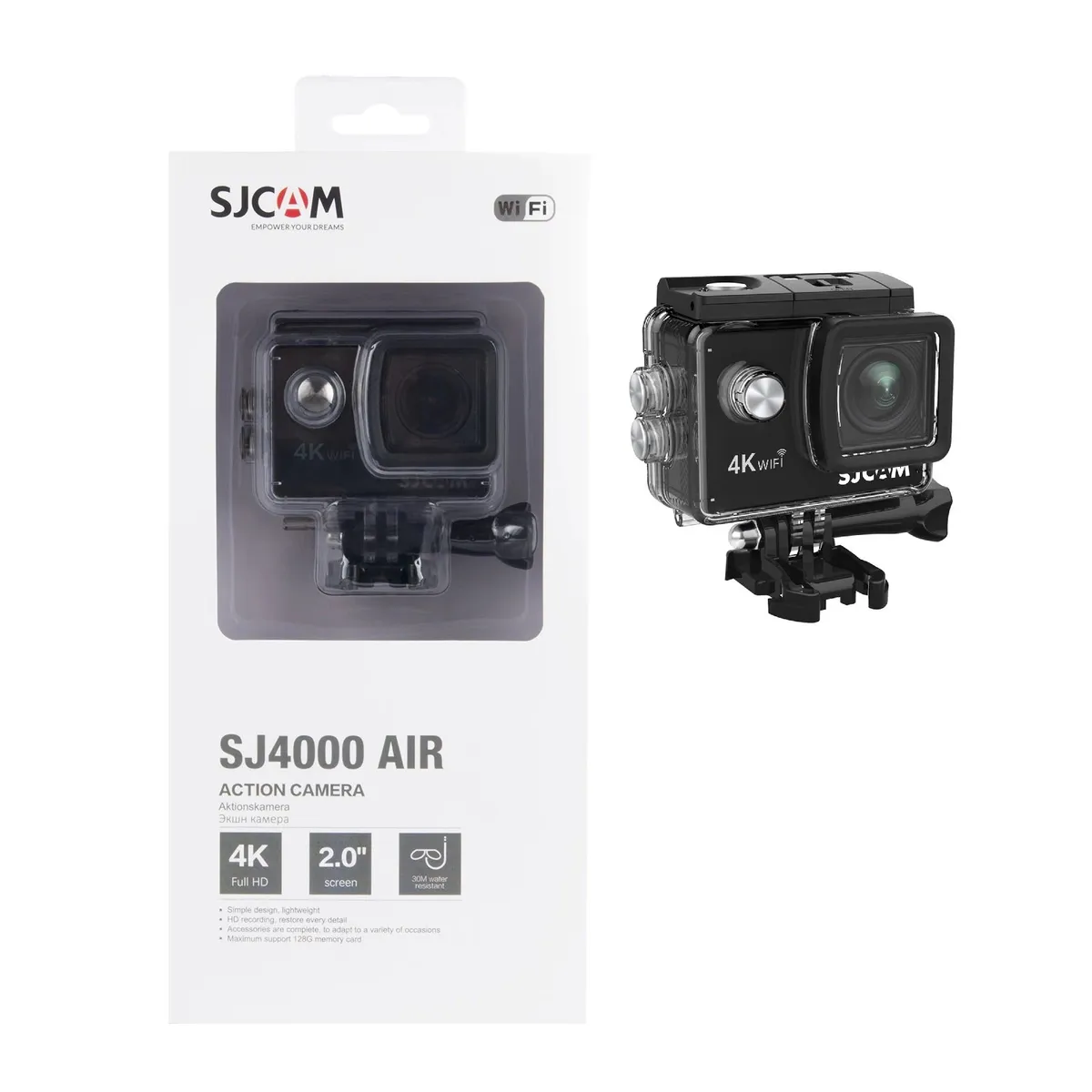 SJCAM - Cámara de acción SJCAM SJ4000 AIR 4K WIFI Cámara impermeable