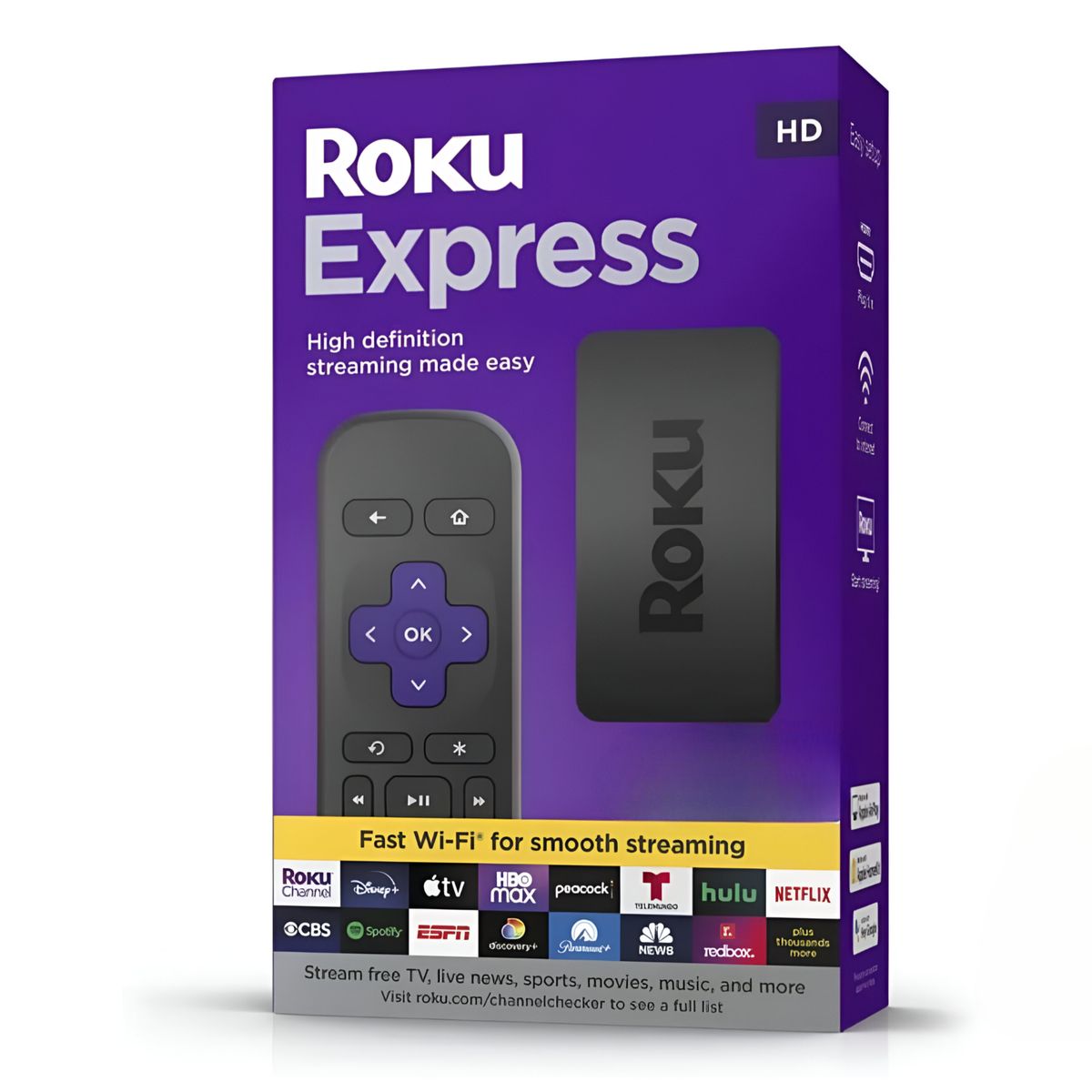 ROKU - Roku TV Express FHD Streaming 1080p 60HZ Dual WIFI 2G & 5G