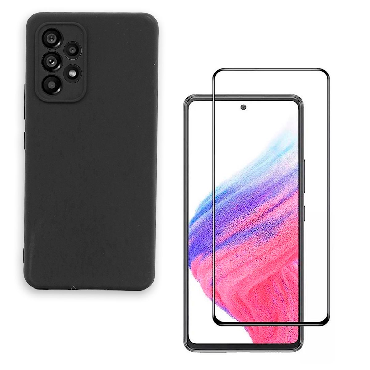JOIGO - Carcasa Para Samsung A33 5G + Lamina de Vidrio Negro